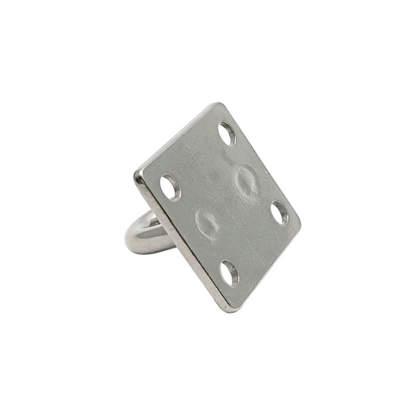 Hulless 4 Pcs 2 x 1.6 Inch 304 Stainless Steel Ceiling Hooks Pad Eyes Plate Marine Hardware Hooks with Screws - Image 5